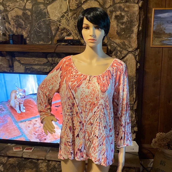 Chico’s 1 Abstract Print Top - Picture 1 of 5